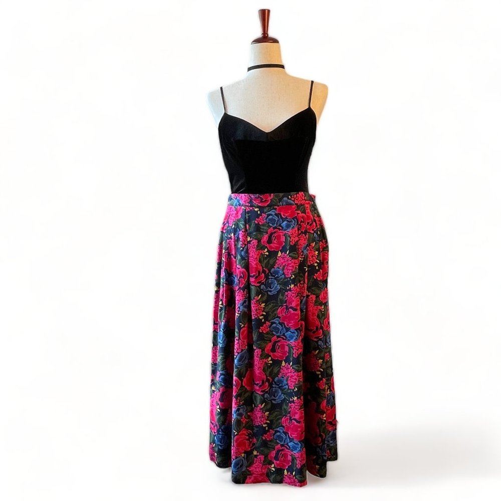 Pendleton Pleated Midi Skirt Vintage 90s Gorgeous Floral Size 10